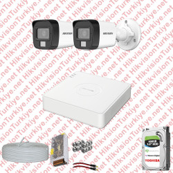 Hikvision 02 Kameralı Colorvu Hibrit Güvenlik Kamerası